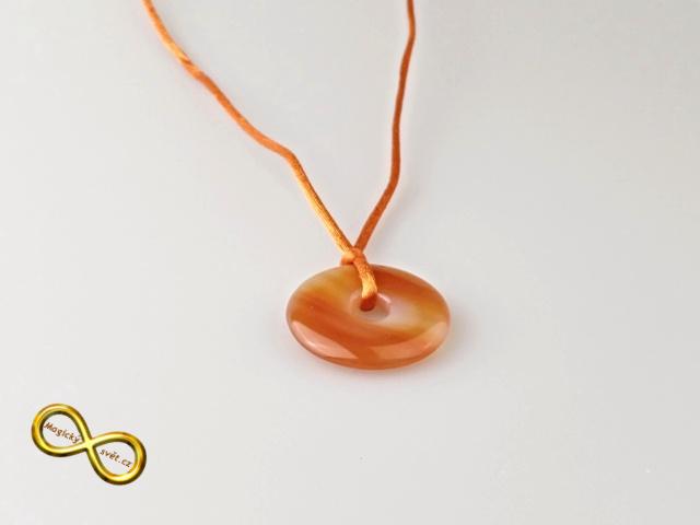 Náhrdelník s malým donutem z Karneolu