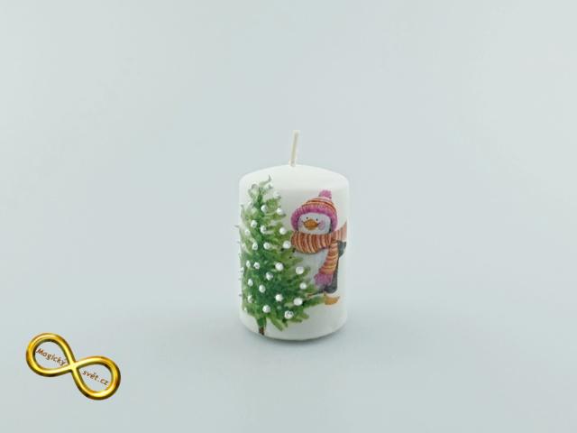 Svíčka adventní malá sněhulák