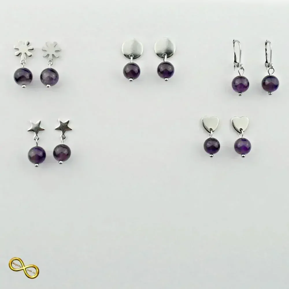 Náušnice hvězda s Ametystem