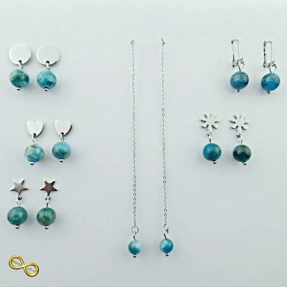 Náušnice kruh s Apatitem