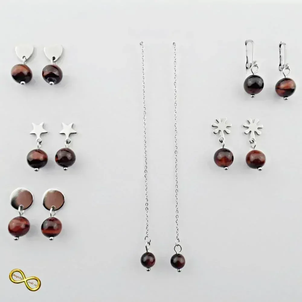 Náušnice srdce s Býčím okem