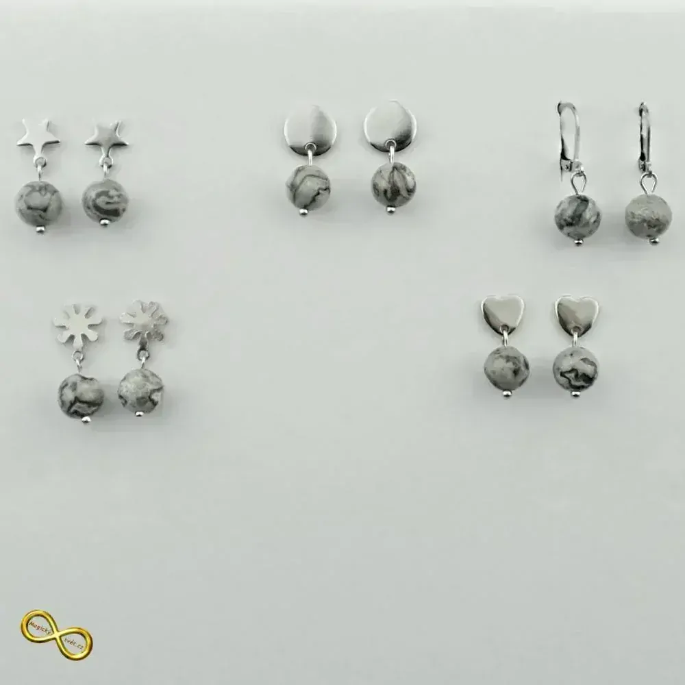 Náušnice zapínací s Jaspisem Picasso