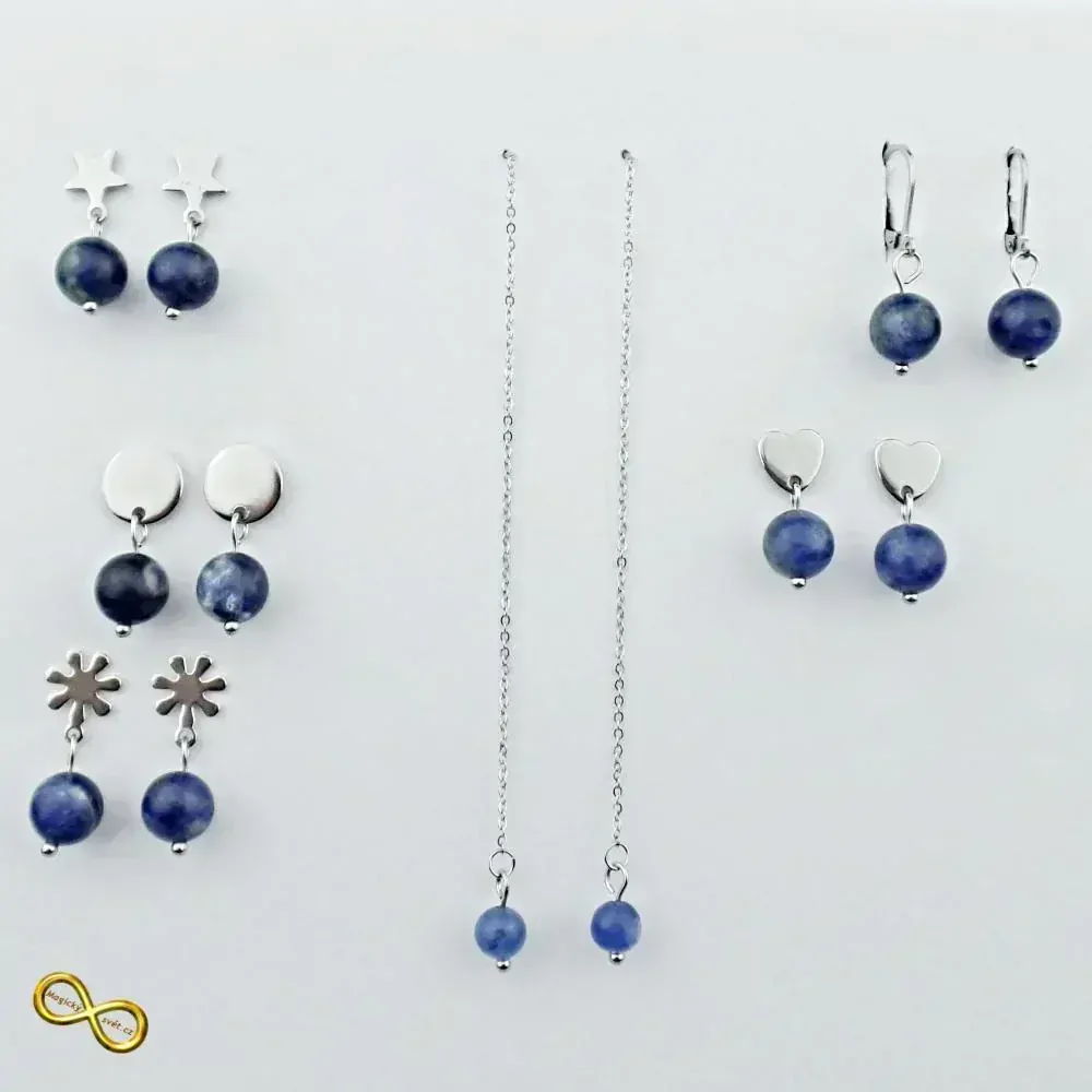 Náušnice srdce se Sodalitem