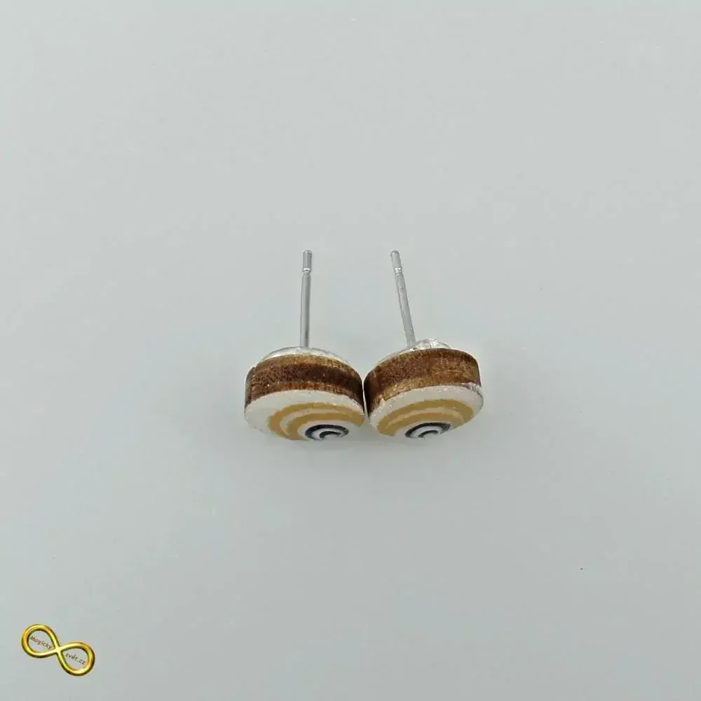 Náušnice dřevěné bílo-žluté