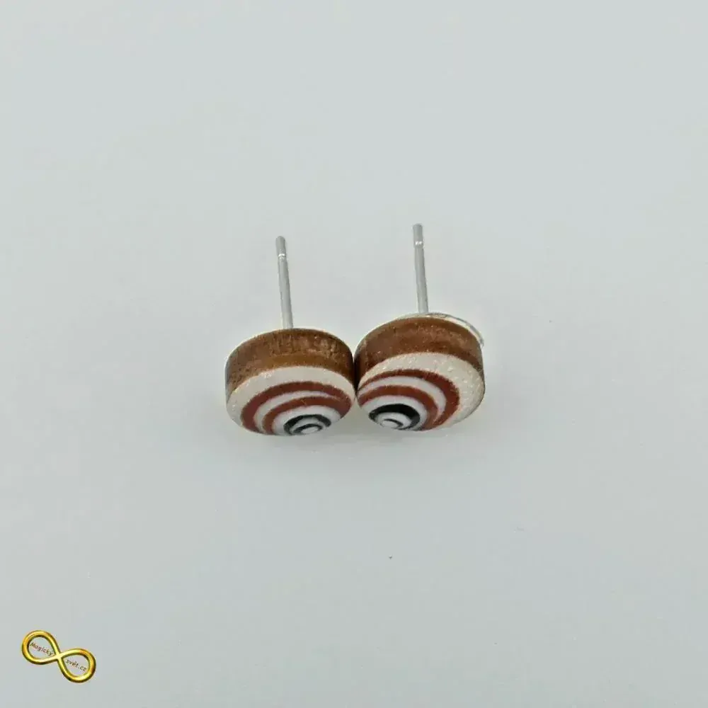 Náušnice dřevěné bílo-hnědé