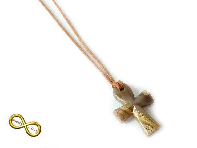 Náhrdelník s egyptským křížem Ankh z Jaspisu