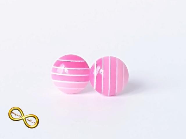 Náušnice proužky růžové