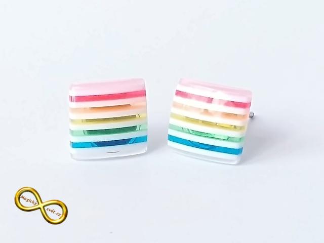 Náušnice proužky barevné - 4 velikosti