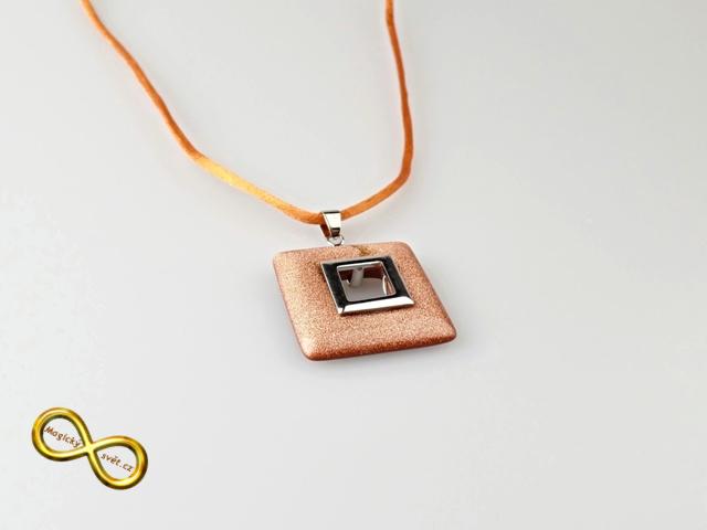 Náhrdelník hranatý donut z Avanturinu oranžového