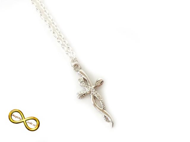 Náhrdelník Propletený kříž s šatony