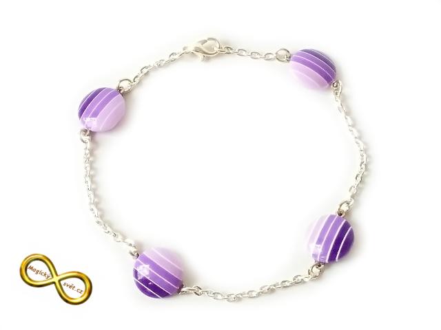 Náramek proužky fialové