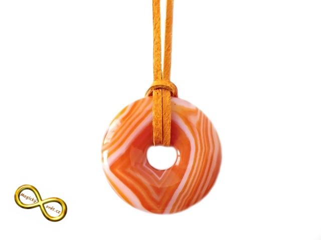 Náhrdelník s malým donutem z Karneolu pruhovaného