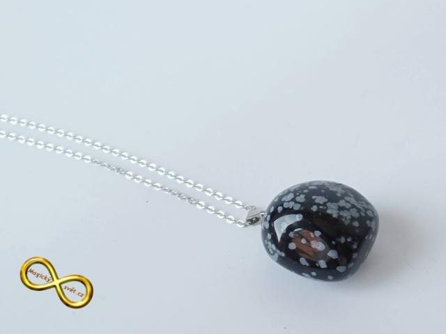 Náhrdelník s Obsidiánem sněžným