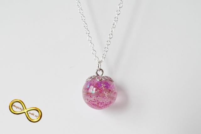 Náhrdelník "Resin" kulička fialová 1