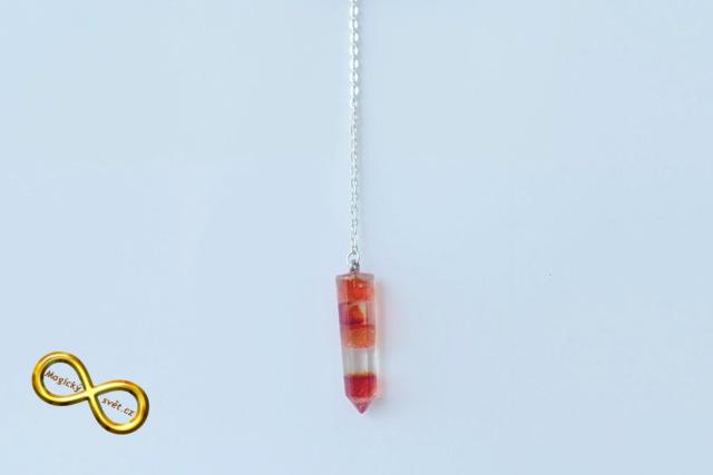 Kyvadlo "Resin" červeno-oranžové s návodem