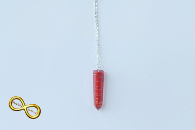 Kyvadlo "Resin" červené se spirálou s návodem