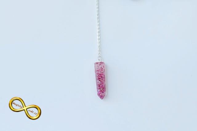 Kyvadlo "Resin" fialové se střípky s návodem