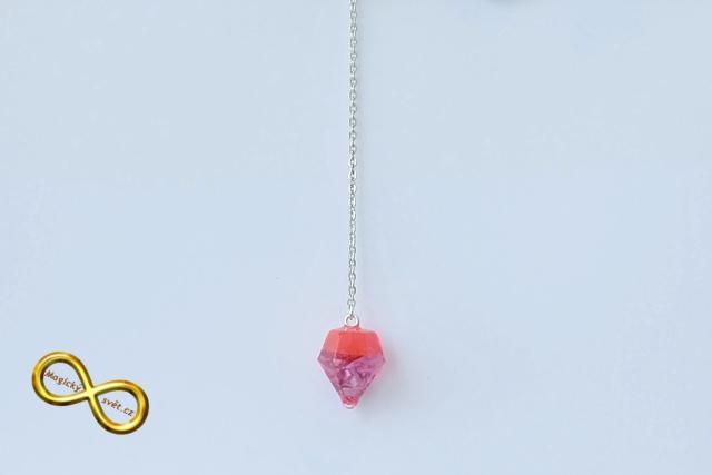 Kyvadlo "Resin" oranžové s růží s návodem
