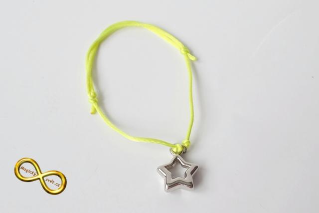 Náramek neon žlutý s hvězdou