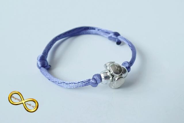 Náramek fialový s přívěskem