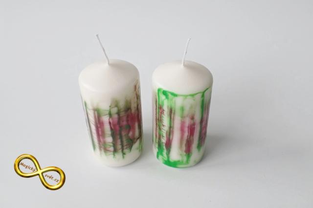 Svíčka střední žíhaná zeleno-hnědá