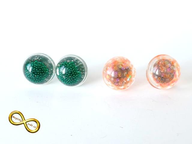 Náušnice "Resin" oranžové