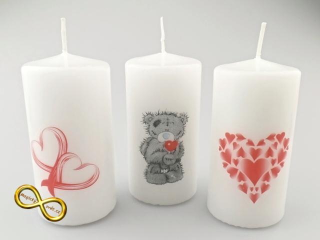 Svíčka vysoká bílá se srdcem