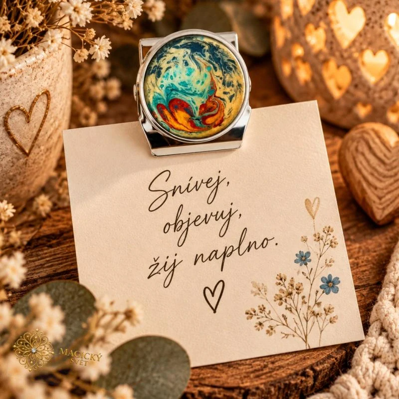 Magnetický klip na vzkazy Magical Fantasy – Ohnivá laguna