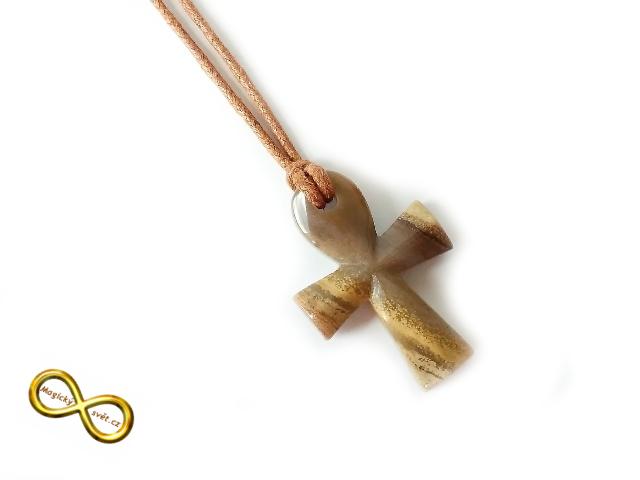 Náhrdelník s egyptským křížem Ankh z Jaspisu