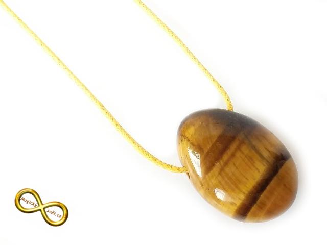 Náhrdelník Tygří oko zlatohnědé na šňůrce