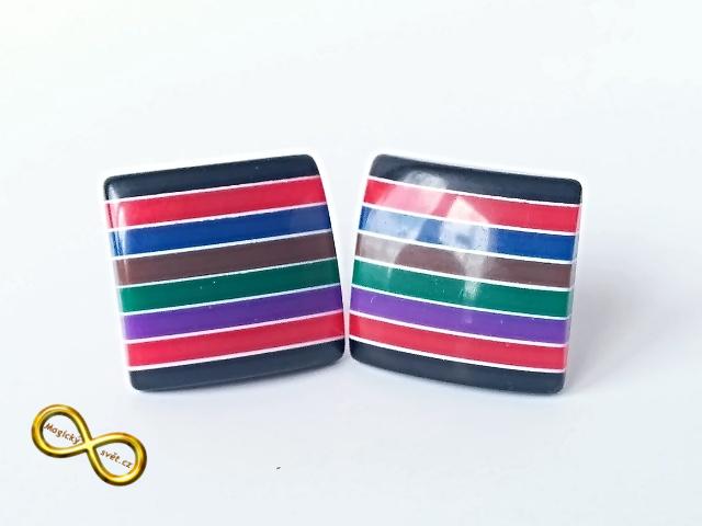 Náušnice proužky tmavé - 4 velikosti