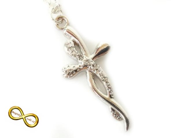 Náhrdelník Propletený kříž s šatony