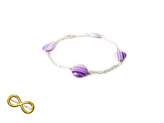 Náramek proužky fialové
