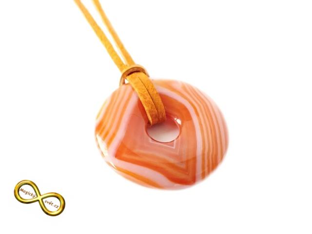 Náhrdelník s malým donutem z Karneolu pruhovaného