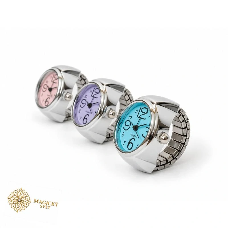 Prstýnek hodinky modrý