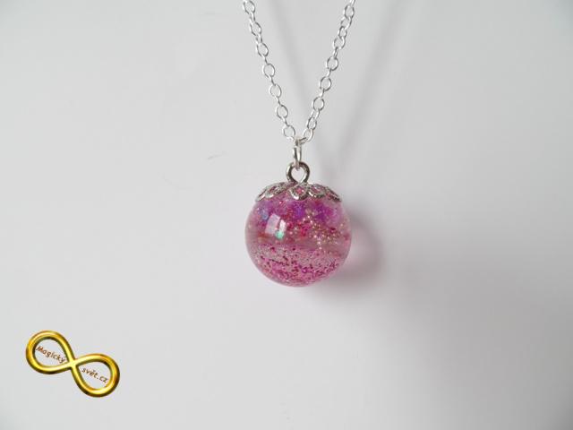 Náhrdelník "Resin" kulička fialová 1