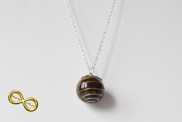 Náhrdelník "Resin" kulička tmavý se spirálou