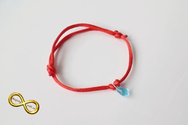 Náramek Kabbalah červený s korálkou - střední