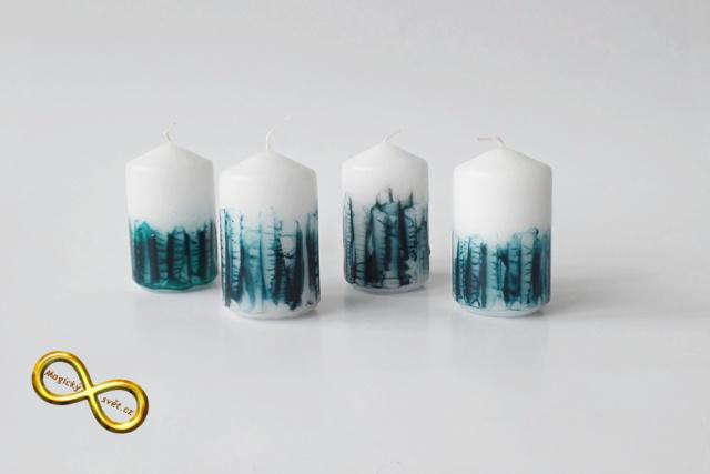 Svíčka malá tmavá tyrkysová