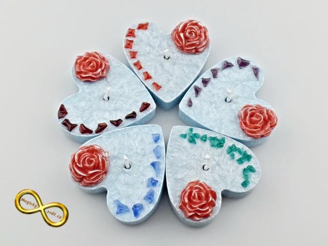 Svíčka zdobené srdce modrá