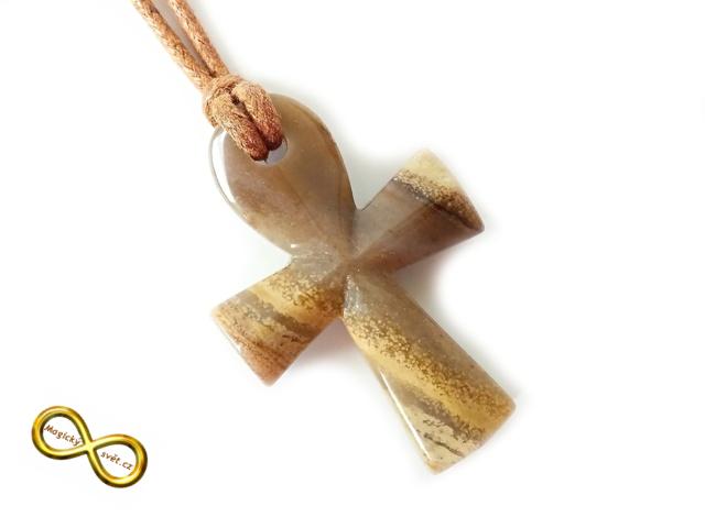 Náhrdelník s egyptským křížem Ankh z Jaspisu