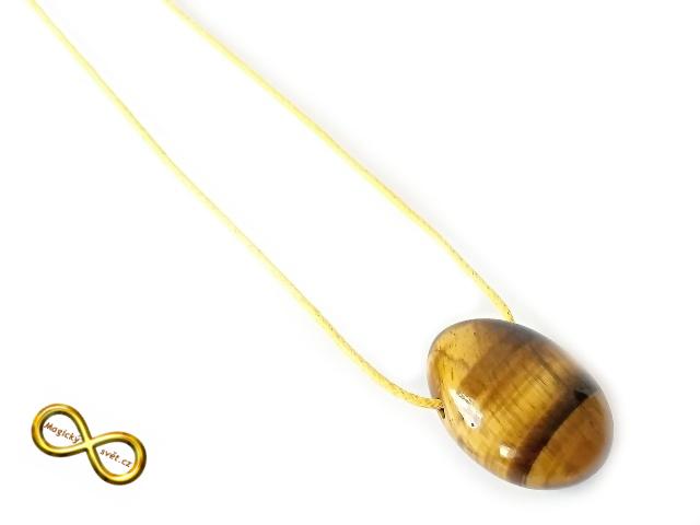 Náhrdelník Tygří oko zlatohnědé na šňůrce