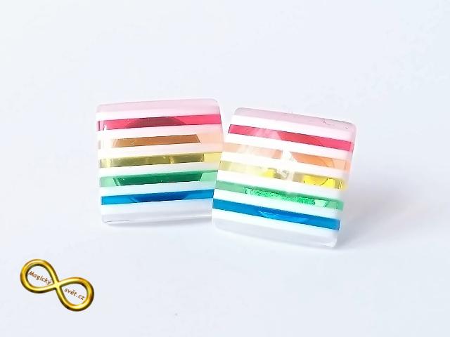 Náušnice proužky barevné - 4 velikosti