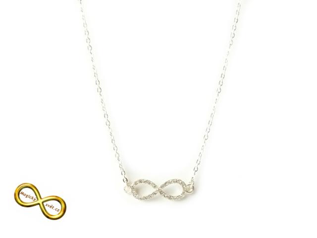 Náhrdelník infinity osmička s bílými šatony