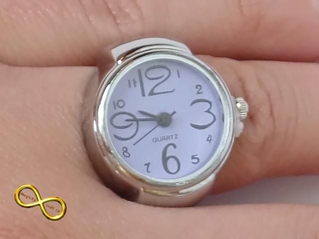 Prstýnek hodinky fialový