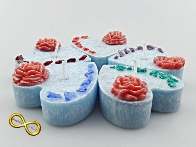 Svíčka zdobené srdce modrá