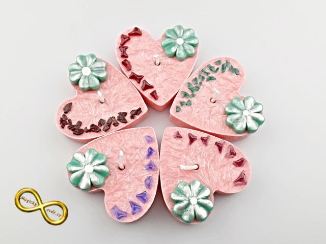 Svíčka zdobené srdce červená