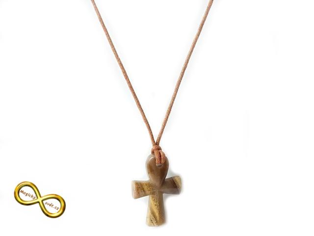 Náhrdelník s egyptským křížem Ankh z Jaspisu