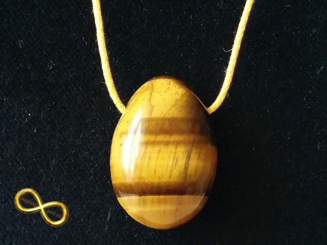 Náhrdelník Tygří oko zlatohnědé na šňůrce