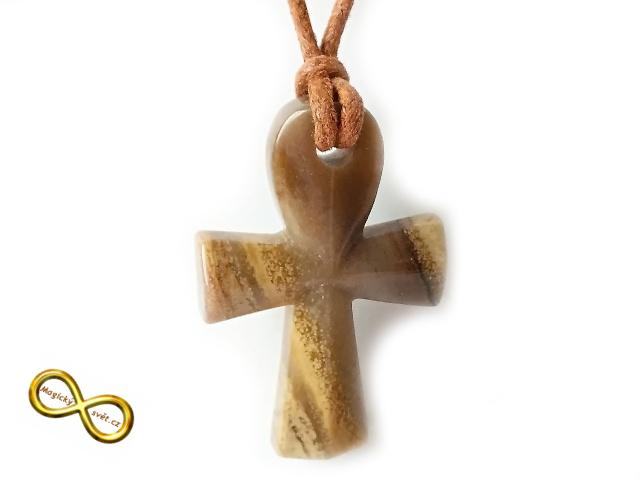 Náhrdelník s egyptským křížem Ankh z Jaspisu